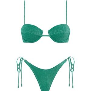 Triangl Jaded Sparkle Green Balconette Bikini